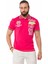 CT738 Fuşya Desenli Polo Yaka Tişört 1