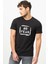 Siyah Bisiklet Yaka Kısa Kol Baskılı Penye Erkek T-shirt M50043 2