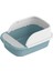 Pet Kedi Çöp Kutusu Tuvalet Yarı Kapalı Büyük Çıkarılabilir Sıçrama Geçirmez Sandbox Mavi 45CMX30CMX18CM (Yurt Dışından) 4
