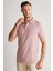 Nakış Logolu Pembe Polo Yaka T-Shirt 4