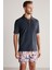 Lacivert Havlu Kumaş Polo Yaka T-Shirt 4