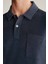 Lacivert Havlu Kumaş Polo Yaka T-Shirt 5