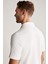 Beyaz Havlu Kumaş Polo Yaka T-Shirt 3