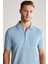 Açık Mavi Havlu Kumaş Polo Yaka T-Shirt 1