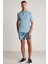 Açık Mavi Havlu Kumaş Polo Yaka T-Shirt 2
