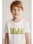 Baskılı Pima Pamuk Beyaz Çocuk T-Shirt 1