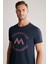 Logolu Pima Pamuk Lacivert T-Shirt 1