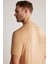 Baskılı Keten Pamuk Karışımlı Camel T-Shirt 4