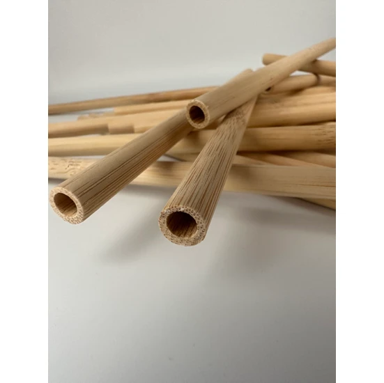 Pars Pipet % 100 Doğal Bambu Pipet 20 Cm 25 Adet-Çevreyle Dost Doğal Pipet