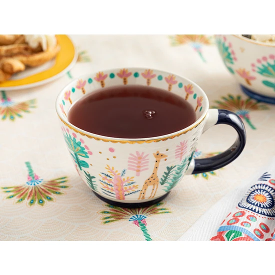 English Home Love Romance New Bone China Kupa 460 ml Lacivert-Pembe