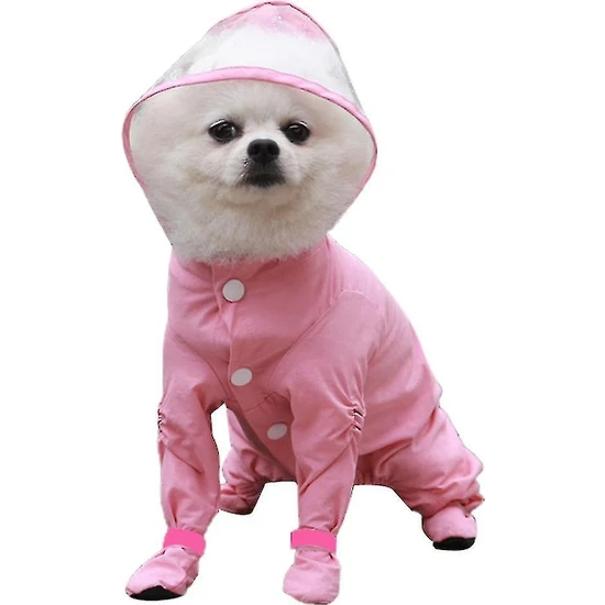 Liliww Yağmurluk Tulum Pet Köpek Köpek Yavrusu Kıyafeti Kumaş Yağmur Önyükleme Ceket (Yurt Dışından)