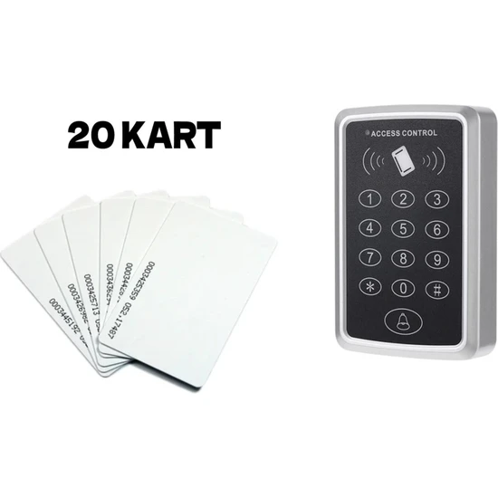 Electrimax Rfıd Şifreli Kapı Kilidi - Kartlı Geçiş Sistemi 20 Kart
