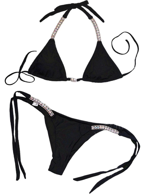 kadınlar seksi mayo Şınav bras rhinestone bikini set mayo m fiyatı