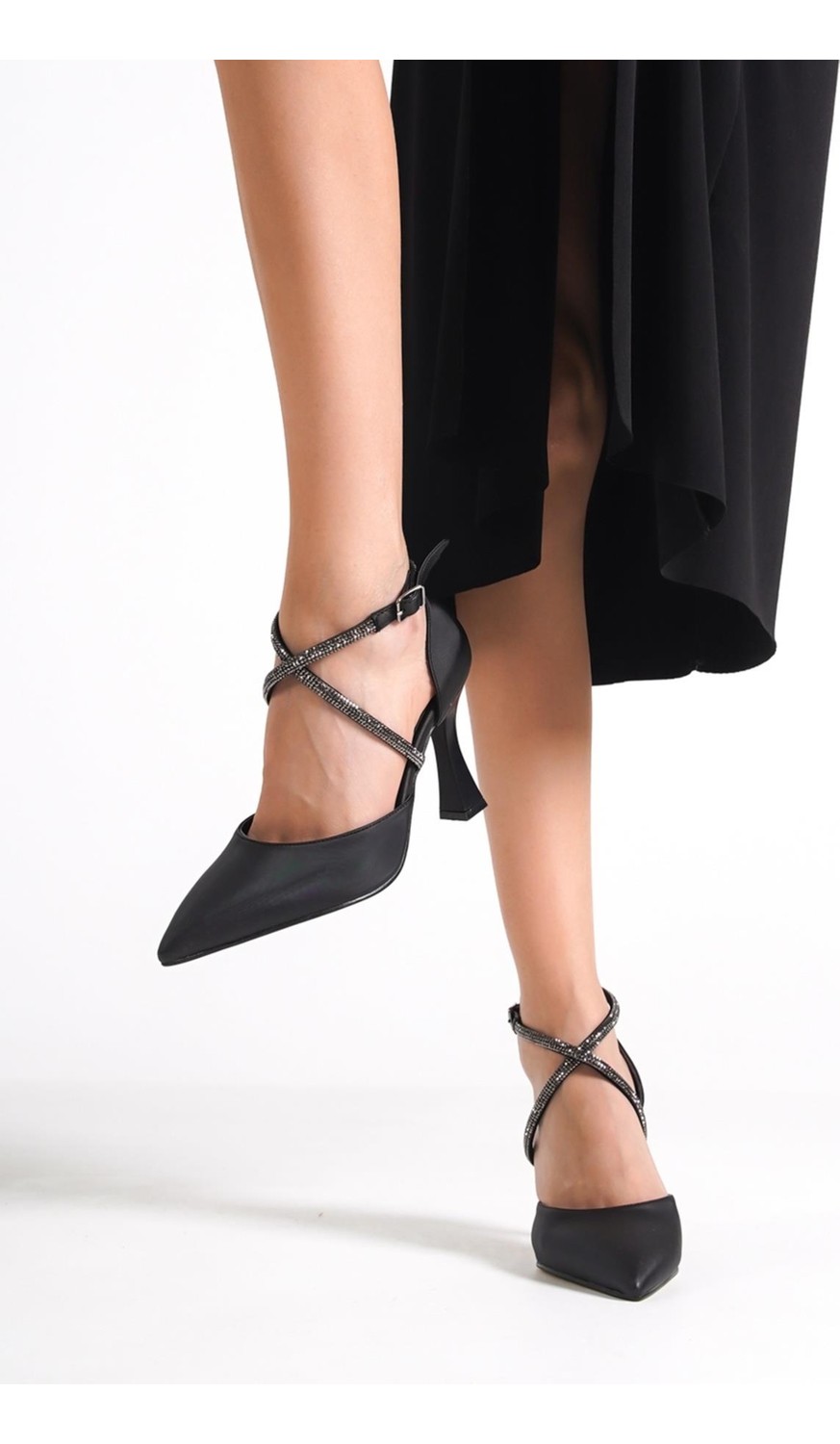 Modabuymus Kalice Ten Rengi Taşlı Stiletto Topuklu Abiye Ayakkabı görsel 7