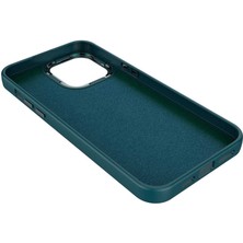 Case Street Casestreet Apple iPhone 14 Pro Max Kılıf Luna Buton Tuşlu Soft Silikon Koyu Yeşil