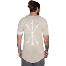 Capotrio Erkek Kısa Kol Batik Desen Uzun T-Shirt