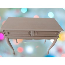 Bengi Ticaret Dresuar Çift Çekmece Rustik Lükens Aslan Ayak Ahşap Kayın Kaplama Natüre Ham El Yapım