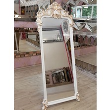 Ayna Denizi Vintage Madam Model Beyaz Altın Renk Dekoratif Ayaklı Boy Aynası