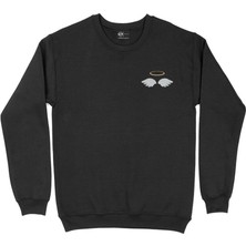 Cix Melek Kanatlı Halka Cep Tasarım Baskılı Sweatshirt