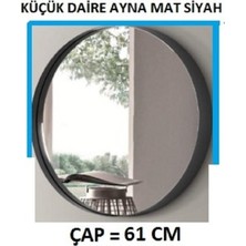 Çelebi Metal Çerçeveli Dekoratif Duvar Aynası (Küçük Daire Ayna Mat Siyah)