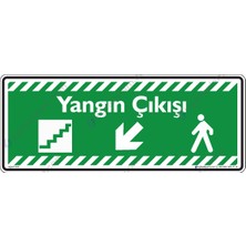 İsg Tabelam 30x12cm/fosforlu kompozit/Yangın Çıkışı Sol Aşağıya Ok