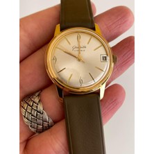 Hasyılmaz Gub Glashütte 10539 Altın Kaplama Vintage Kurmalı Kol Saati 36MM