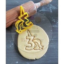 Bi'şeyler Sepeti Unicorn Doğum Günü "3" Kurabiye Kalıbı