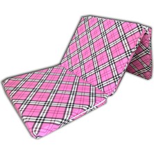 Nelson Katlanır Yer Yatağı ve Tek Kişilik Sünger Katlanır Minder Yatak 70X180 cm 6 Cm-Pembe Ekose