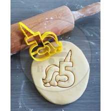 Bi'şeyler Sepeti Unicorn Doğum Günü "5" Kurabiye Kalıbı