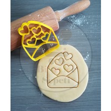 Bi'şeyler Sepeti Kalpli Zarf Kurabiye Kalıbı