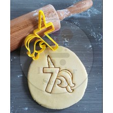 Bi'şeyler Sepeti Unicorn Doğum Günü "7" Kurabiye Kalıbı