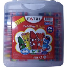 Fatih 24 Lü Pastel Boya Plastik Çantalı Tutuculu 1 Paket 24 Renk Pastelboya Çantalı Pastel Tutucu Hediyeli