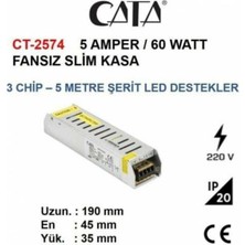 Cata CT-2574 12 Volt 5 Amper Slim Saç Adaptör