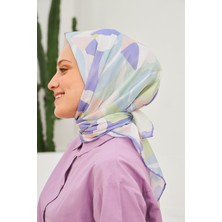 İpekhan Daphne Desenli Leylak Pamuk Viskon Eşarp