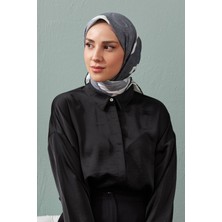 Ipekhan Etnik Desen Serisi Gri Pamuk Viskon Eşarp 1127-04