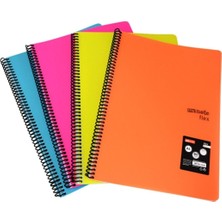 Mynote Spiralli Telli Pp Kapak A4- 100 Yaprak Cizgili Defter 4 Adet