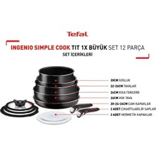 Tefal L15392 Ingenio Titanyum 1x Simplecook Büyük Tava ve Tencere Seti 12 Parça 21BM