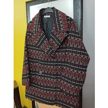 Deseo Boutıque Kadın Kruvaze Model Desenli Hafif ve Ince Mevsimlik Ceket Kaban
