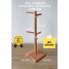 K&G Foot Rest 6'lı Ahşap Fincan ve Kupa Bardak Askılığı