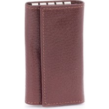 Shop GG 612 Model Hakiki Deri 4'lü Çevirme Anahtarlık Bordo