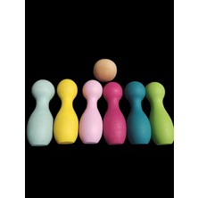 Bowling Seti Ahşap Oyuncak ( 6 Parça Labut + 1 Adet Top) Woodentoys Waldorftoys Montessori