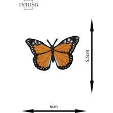 REMSA Ütü Ile Yapışan Arma - Patch - Kelebek Modeli Turuncu (6cm x 5,5cm) 2 Adet