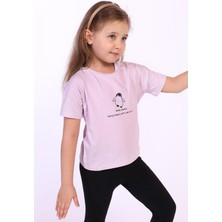 Toontoy Kids Toontoy Kız Çocuk Penguen Yazı Baskılı Tişört