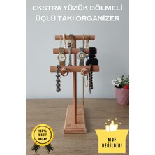 K&G Foot Rest Takı Organizer Ahşap Takı Askısı 30 cm Takı Standı Yüzük Kolye Askısı Takı ve Aksesuar Düzenleyici