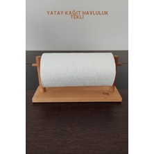 K&G Foot Rest Ahşap Yatay Silindir Havlu Peçetelik Full Kayın Masif Lüx Sağlam Vidasız Montaj