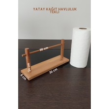 K&G Foot Rest Ahşap Yatay Silindir Havlu Peçetelik Full Kayın Masif Lüx Sağlam Vidasız Montaj