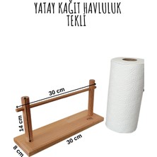 K&G Foot Rest Ahşap Yatay Silindir Havlu Peçetelik Full Kayın Masif Lüx Sağlam Vidasız Montaj