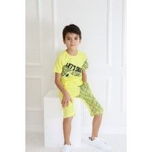 Harika Kids Erkek Çocuk Lets Skate Baskılı Kısa Kollu Basic Basic Takım 6-9 Yaş