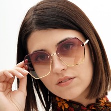 Babafiyatlar Sylvie Pembe Kristal Kadın Güneş Gözlüğü