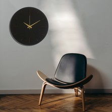 Makta Siyah Deri Duvar Saati